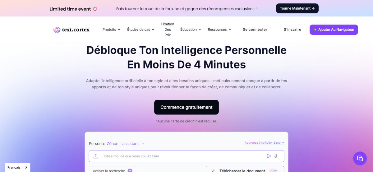 TextCortex - avis fonctionnalites tarifs